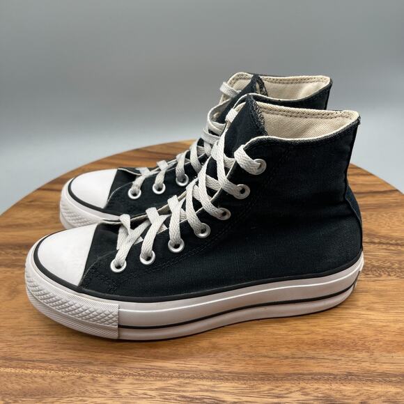 Converse CTAS All Star Lift Shoes Womens 6 Black Canvas Hi Top Platform Sneakers - Picture 3 of 8